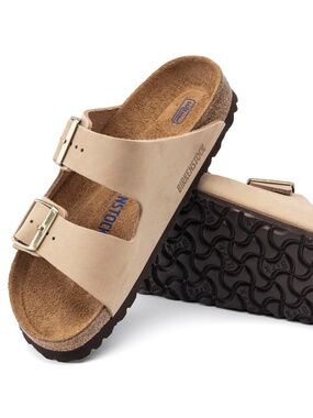 NWT, Birkenstock Arizona Soft Footbed Sandcastle Nubuck Sandals EU 39 (8–8.5 US)